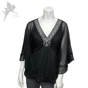 NWT WHBM Embroidered Kimono top